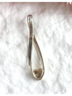 Lavaggi Designer Bolivia Made Vintage Gold Heart Twisted 925 Vintage Pendant
